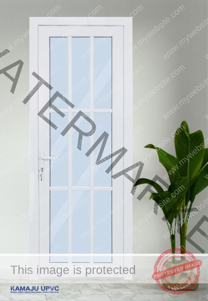 Pintu UPVC kaca full klasik