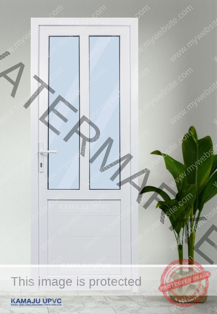 Pintu UPVC kaca atas bagi dua