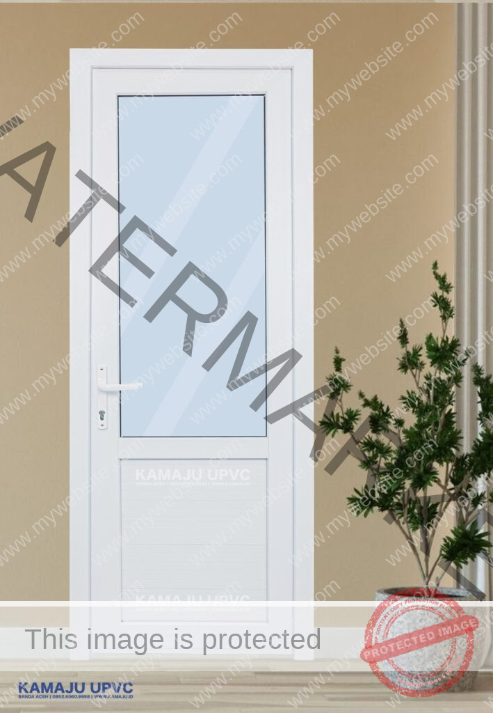 Pintu UPVC kaca setengah rumah moderen