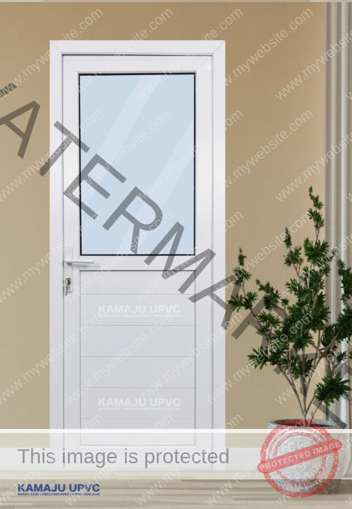 Pintu UPVC kaca setengah