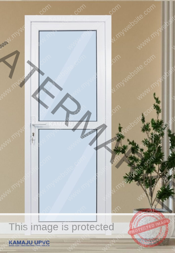 Pintu UPVC kaca setengah