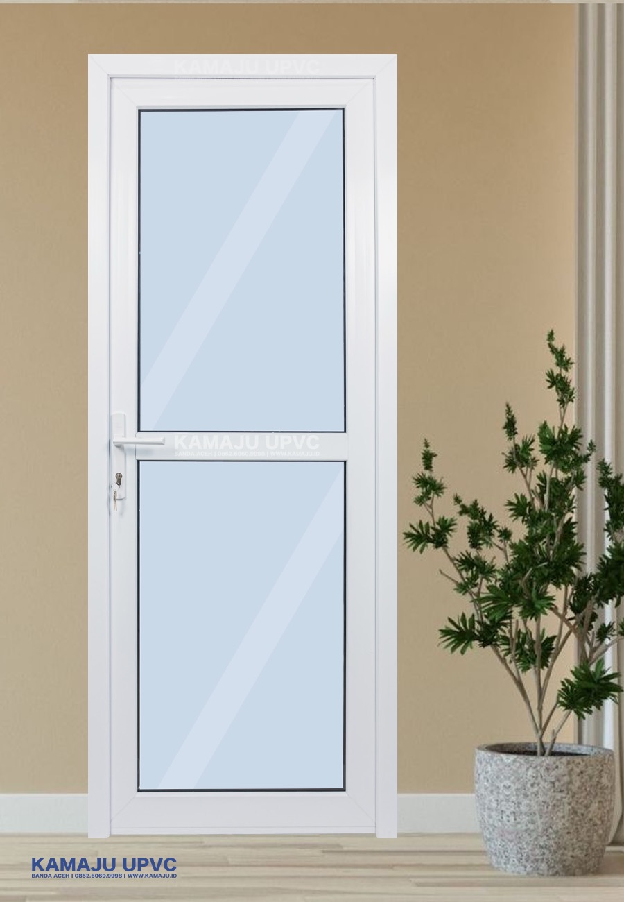 Pintu UPVC kaca setengah