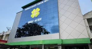 Pemasangan ACP fasad dan curtain wall Rumah Sakit Mufid Sigli oleh Naseni Glass