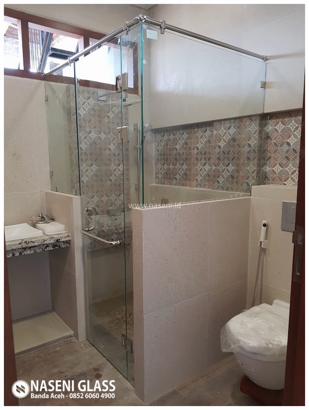 Shower Box Kaca | Kaca Pembatas Kamar Mandi | Kaca Kamar Mandi | Banda Aceh